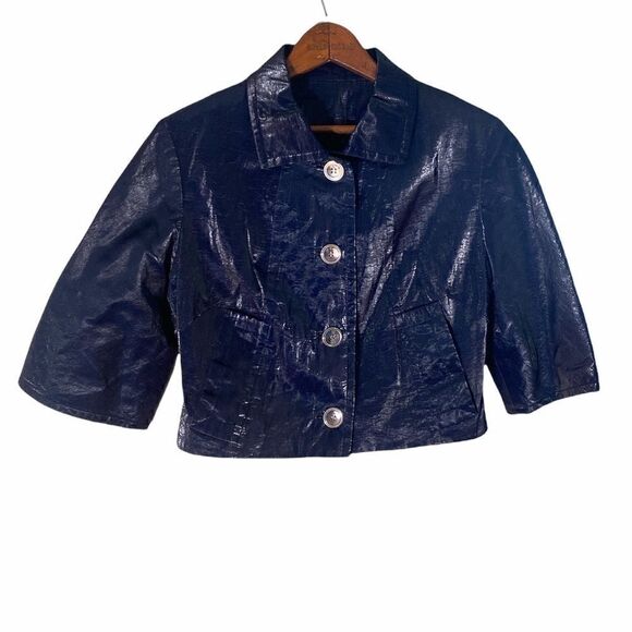 Vintage Carlisle Cropped Metallic Buttoned Jacket - Picture 1 of 7